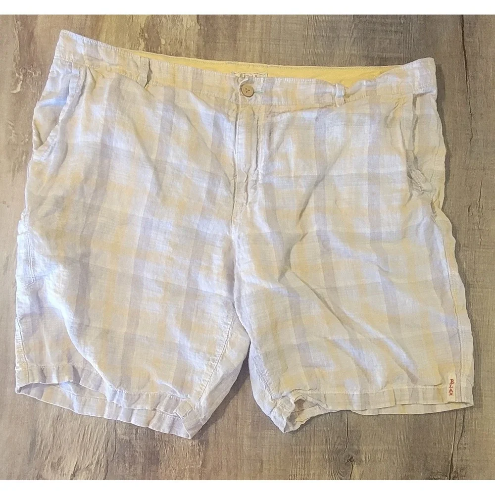 Tommy Bahama Relax Shorts Mens 42 100% Linen‎ Plaid Pro Leisure Golf